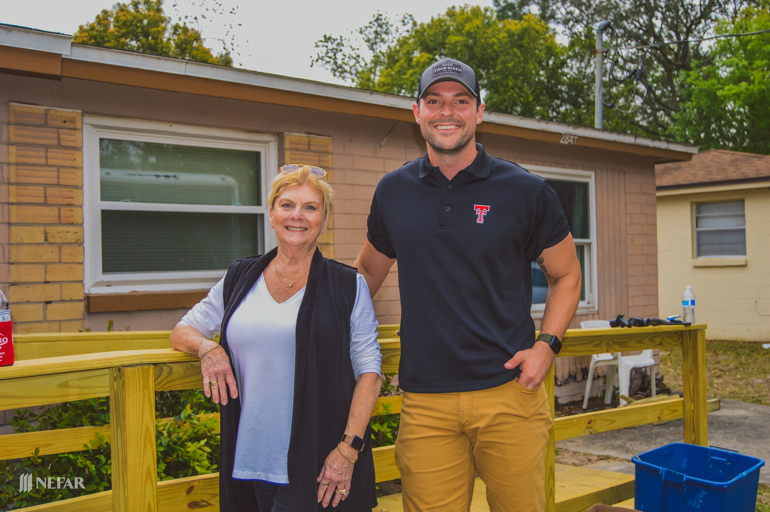 NEFAR Realtors Anita Vining and Clay Hall of Berkshire Hathaway HomeServices in San Marco participated in the wheelchair ramp building event sponsored by the Northeast Florida Association of Realtors March 23.